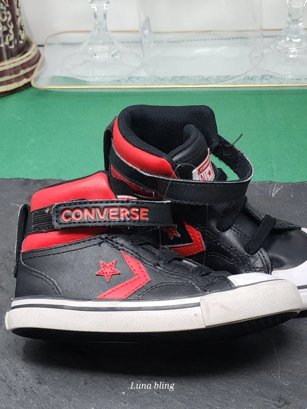 Converse Kids Black & Red High-Top Sneakers